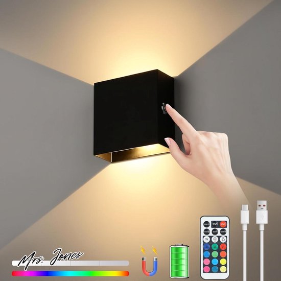 Mrs. Jones LED-wandlampen voor binnen werkt op batterijen - dimbare