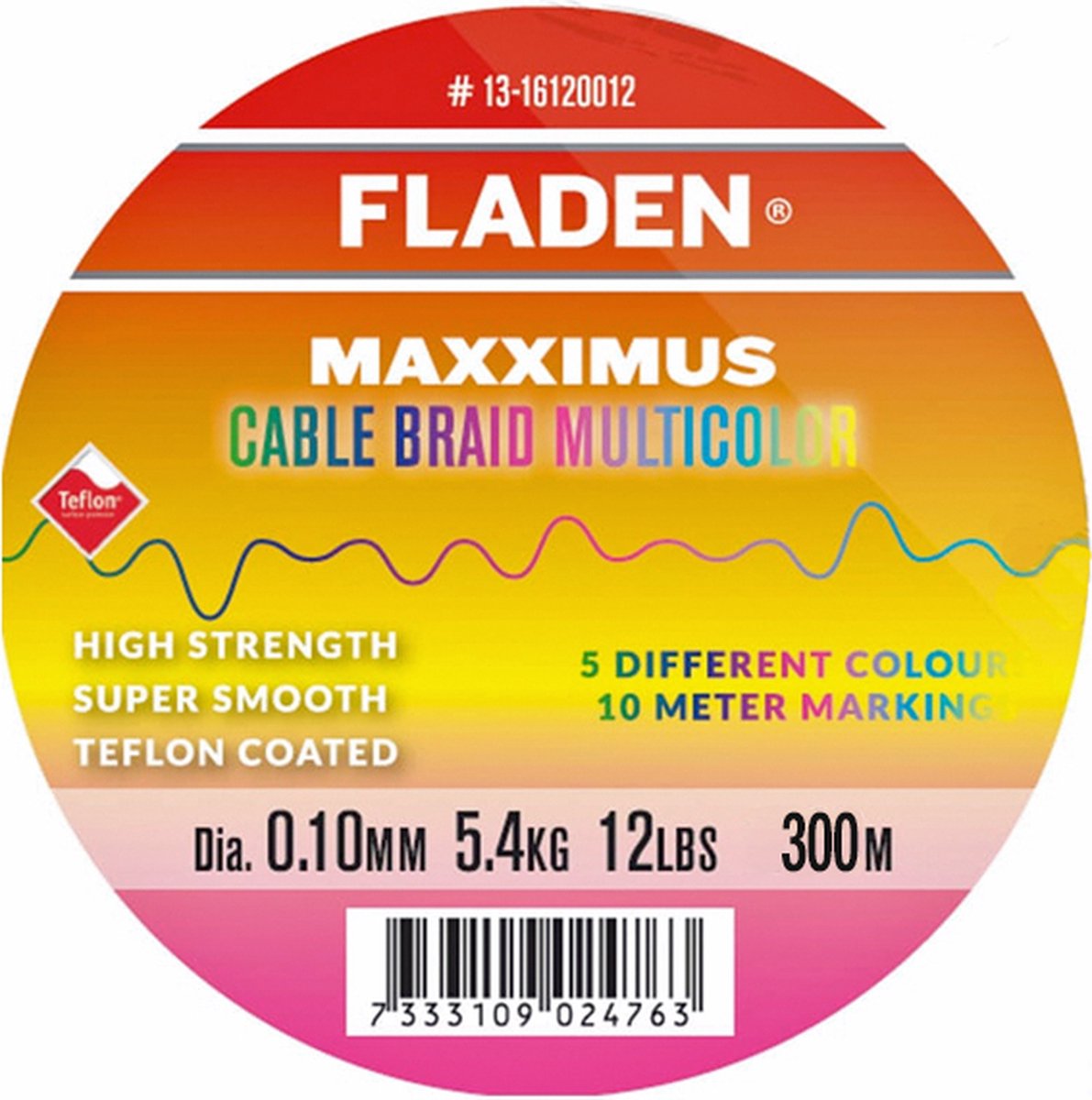 Fladen Maxximus Cable Braid multicolor 300m 0.20mm 30lbs 13.5kg - Gevlochten Lijn