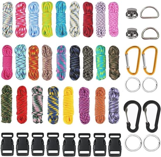 10-delige set connector / koordverbinder, rond, voor het koppelen van Paracord 550, van kunststof voor Paracord armbanden, koorden etc., 2-delig, kleur: geel - merk Ganzoo