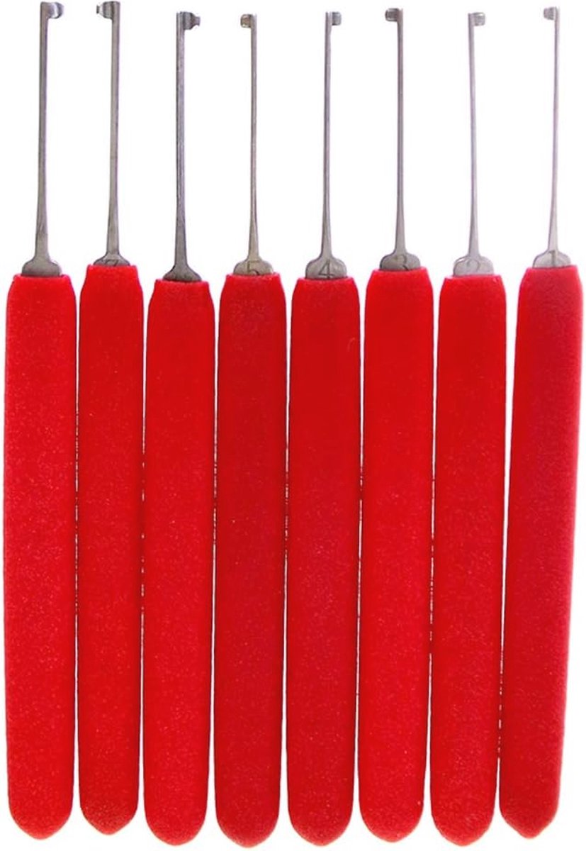 14-delige Lockpicking Tool Set met 10 Lock Pick Haken en 7 Spansleutels voor Dubbel-Einde en Cilindersloten — cadeau in Hobby - foto 3