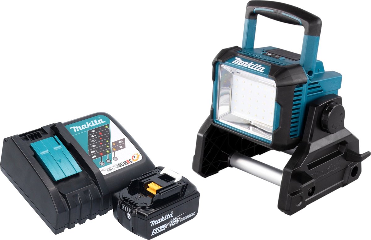 Makita DEADML 811 RT1 accu bouwspot 14,4 / 18 V 3000 lm LED + 1x oplaadbare accu 5,0 Ah + lader