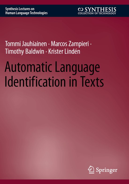 Synthesis Lectures on Human Language Technologies- Automatic ... - cover