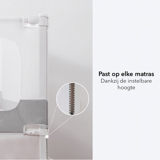 Barrière de lit 200 cm de long, max 70 cm de haut - Barrière de lit réglable design - Bord de lit - Tour de lit pour lits - Pas pour sommiers tapissiers - CUTE & KEPPE