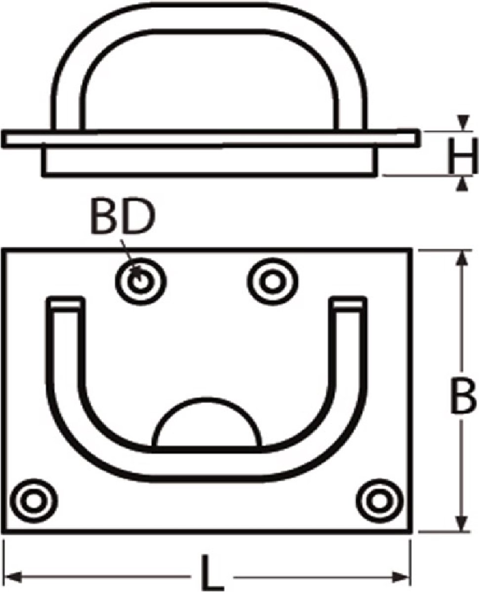 Luikring 75 x 56 mm RVS-316