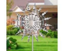 Crynuo Windmolen - metalen windmolen - ijzeren kunst - Zilver wit