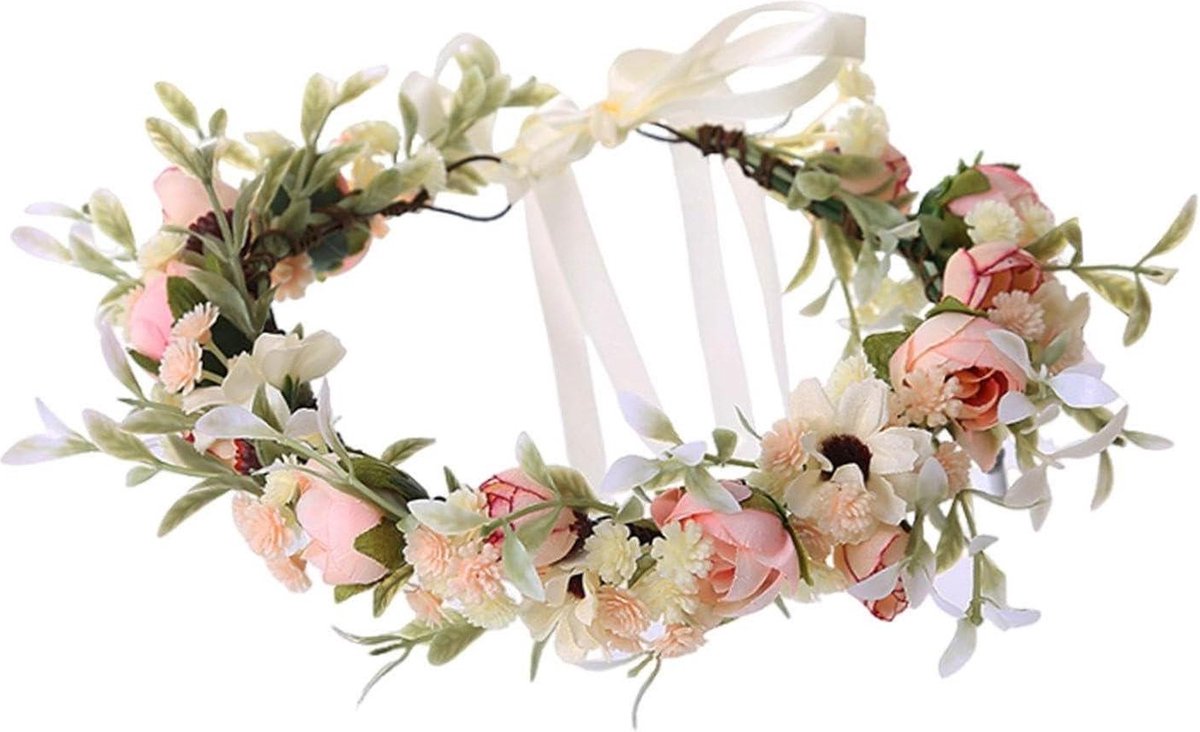 1 stuk gedroogde bloemenslinger voor bruiloft - decoratieve kinderhoofdtooi .