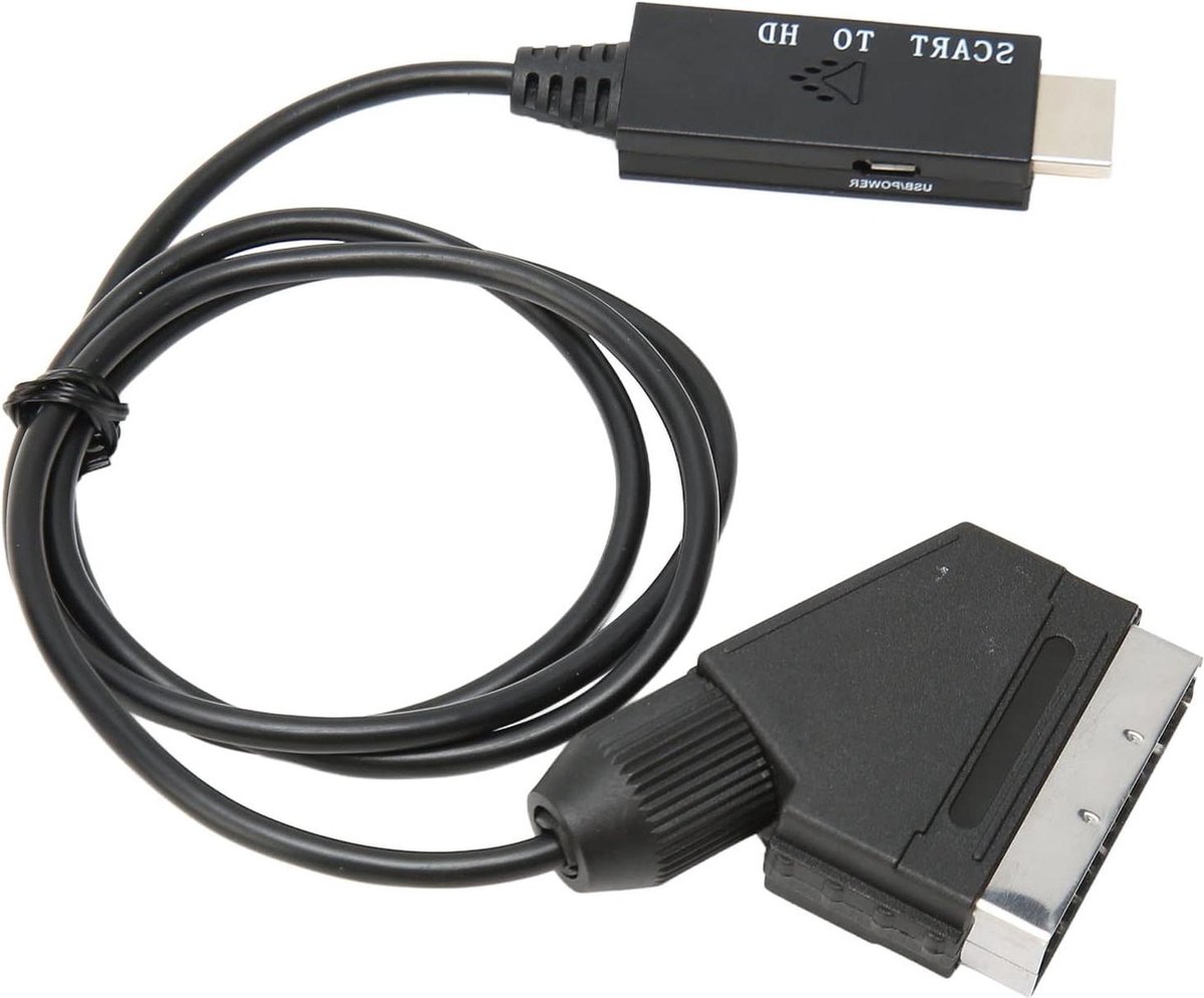 SCART naar HDMI-adapterkabel 1080P met USB-voedingskabel - Audio-video converter .