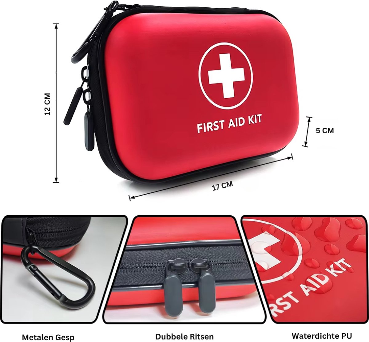 Trousse De Premiers Secours 91 Pièces – Portable – Dimensions 17x12x5 Cm – Idéale Maison, Voyage, Camping