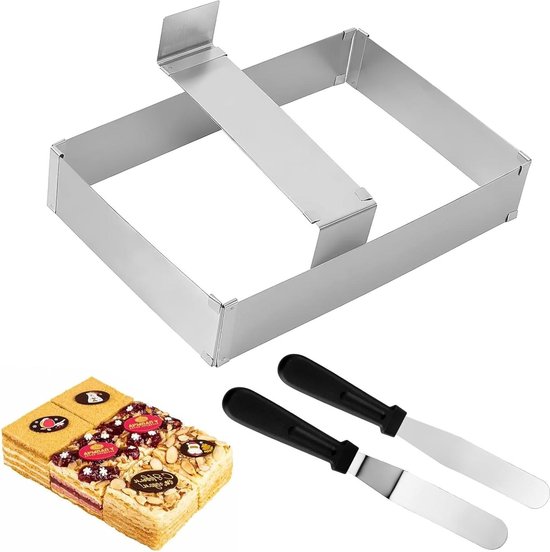 Bakframe, rechthoekig, verstelbaar, 52 x 33 x 5 cm hoog, roestvrij