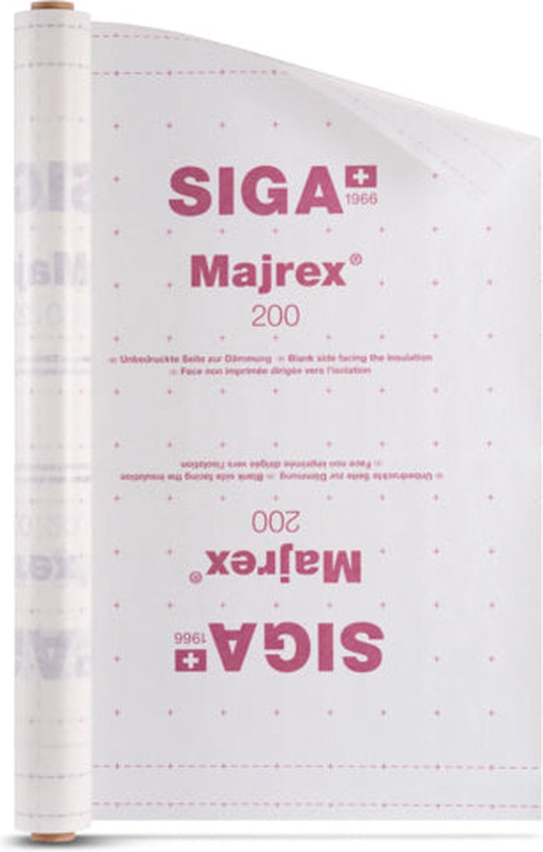 Siga Majrex 200 - 1,50 m x 50m - 75m2 - Extra bescherming bij hoge vochtigheid - Gecontroleerde vochtafvoer