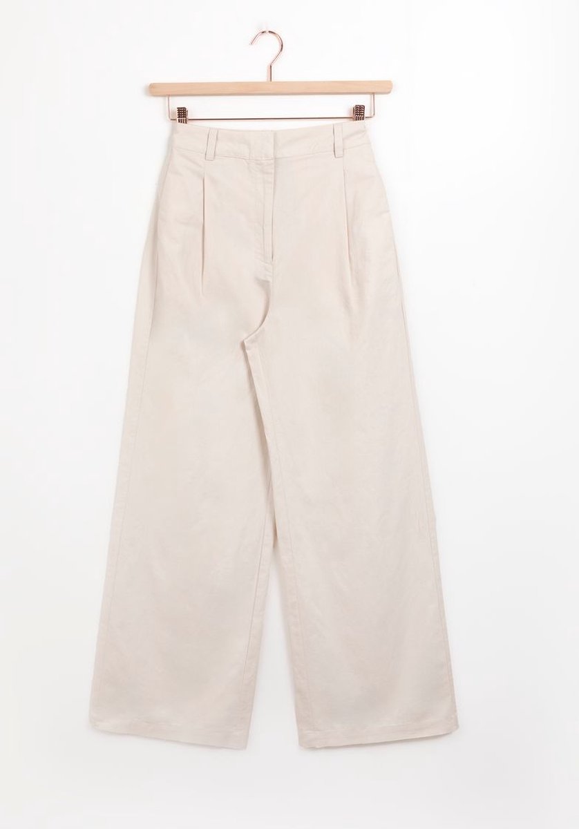 Sissy-Boy - Off-white high waist wide leg linnen pantalon