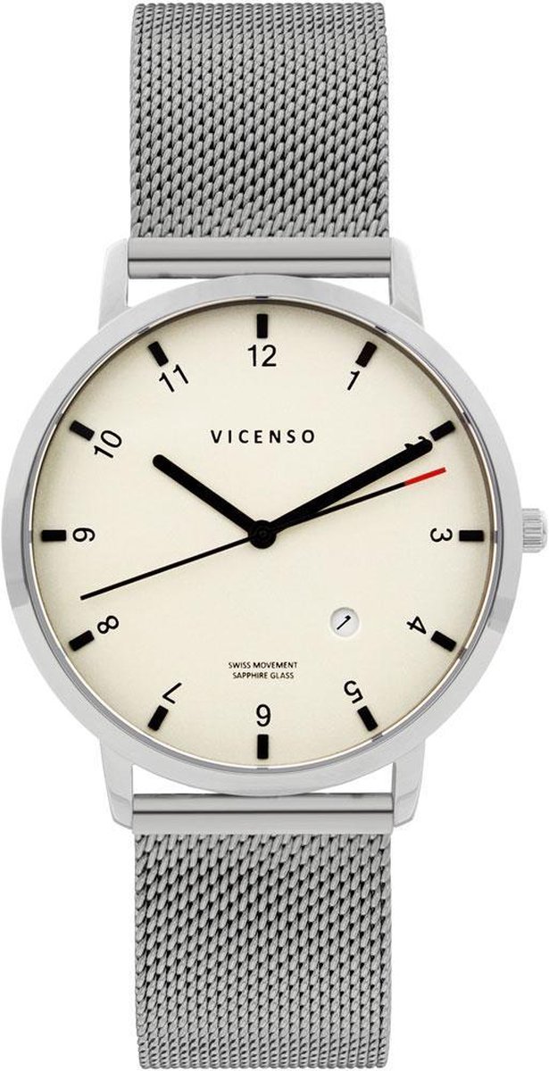 Vicenso Rome VI10023 Zilver Wit-Zilver