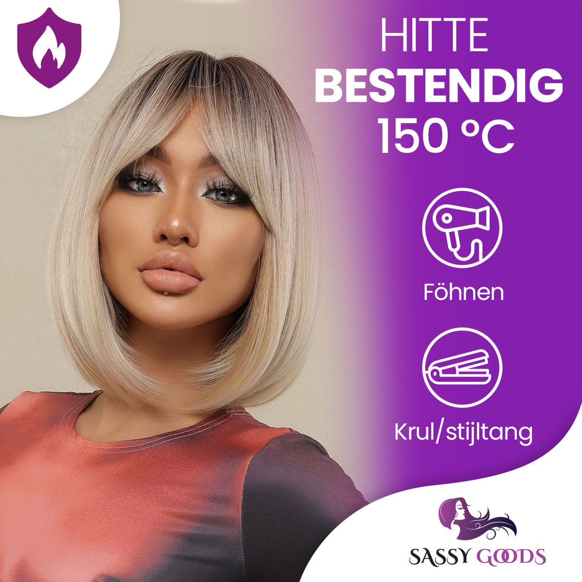 Blonde Pruik Kort - Pruiken Dames - Wig - Verstelbaar - Hittebestendig - Wasbaar - 30 cm — afbeelding 6