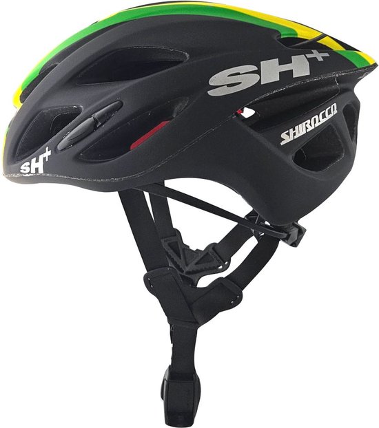 Casque de vélo SH+ - SHIROCCO S-TECH - Unisexe - Léger 260 grammes - 21 trous de ventilation - Fabriqué en Italie - Pour un tour de tête de 58 à 61 cm - Zwart Multi couleur