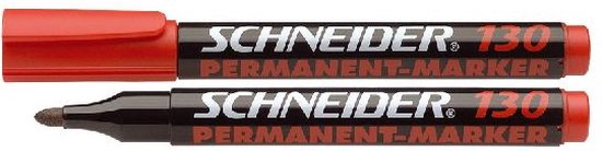 Marqueur Schneider Maxx 130 permanent, pointe ronde rouge lot de 10