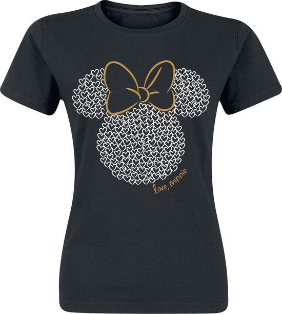 Mickey Mouse Minnie Maus - Love Dames T-shirt - zwart - XL
