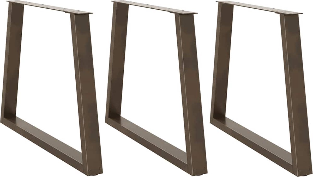 vidaXL - Eettafelpoten - 3 - st - V-vormig - 90x(72-73,3) - cm - staal - naturel