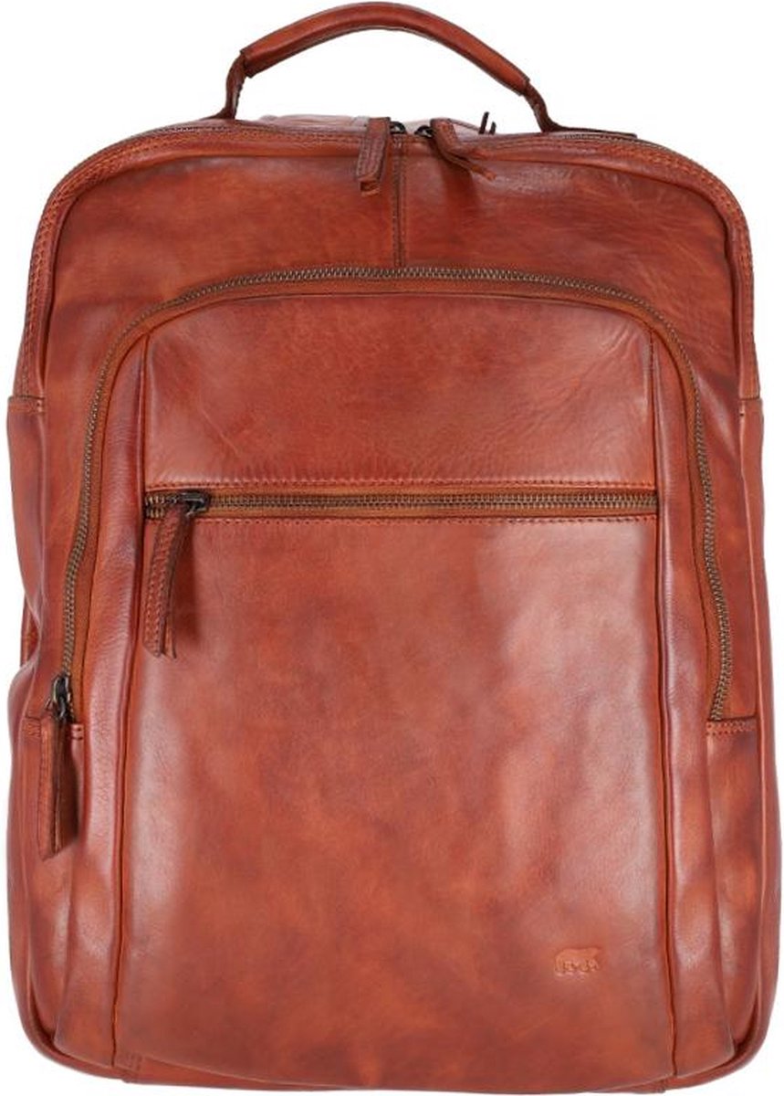 Bear Design Laptoprugzak / Werktas / Rugtas - 17 inch - Leer - Ties - Cognac