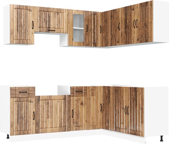 Hoge kast 36x35,5x103,5 cm bewerkt hout oud