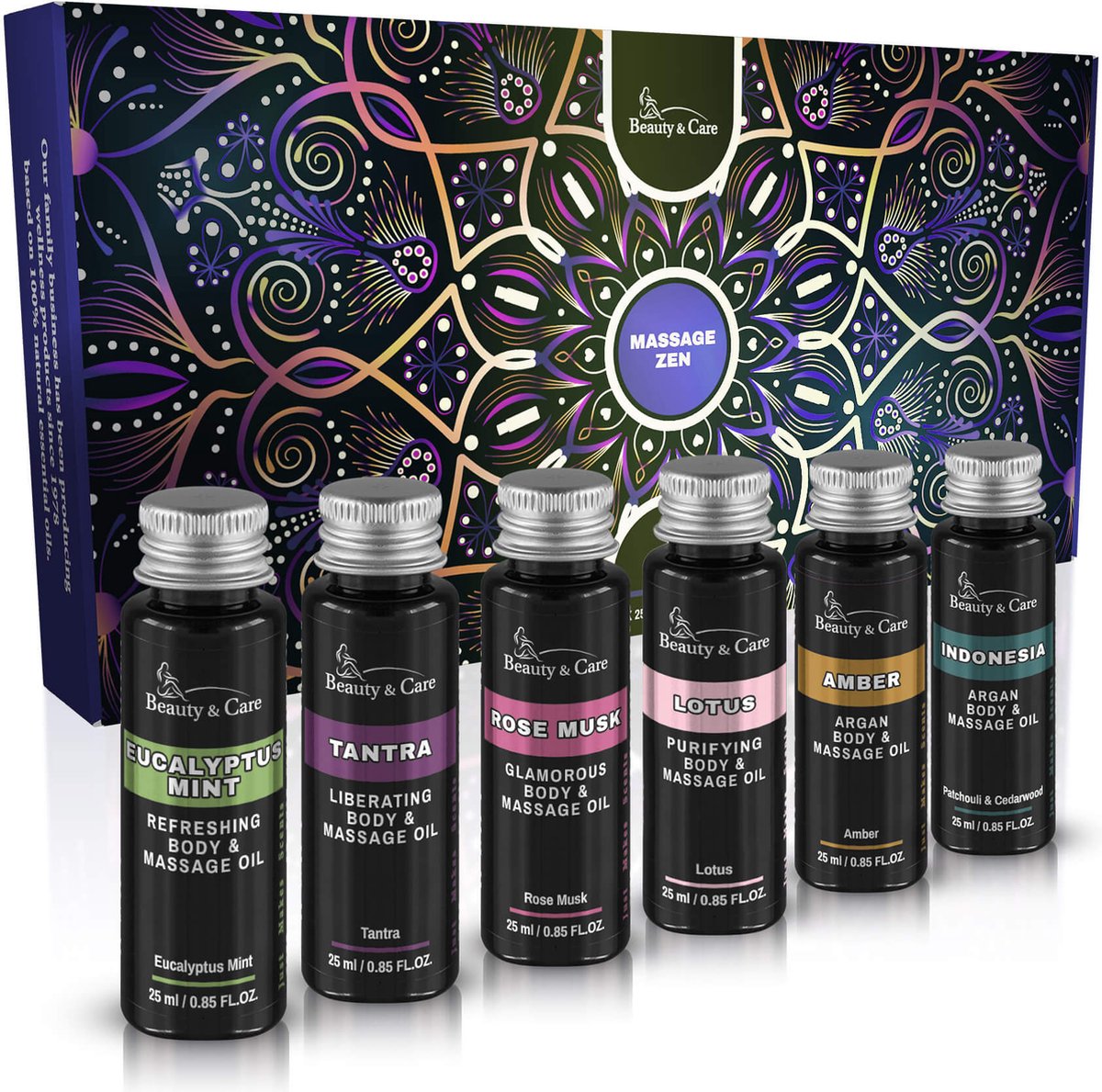 Giftset massage olie zen 6 x 25 ml - Beauty & Care - 1 Set. new