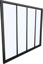 Fenêtre intérieure en Verres BAYVIEW en aluminium avec revêtement en poudre noir - 120 x 105 cm L 120 cm x H 105 cm x P 3,5 cm