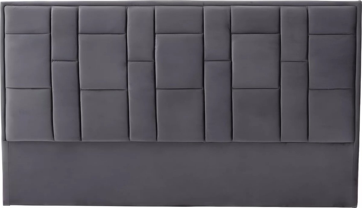 Vente-unique Hoofdeinde HERMINE - Fluweel - 140cm - Donkergrijs L 140 cm x H 110 cm x D 8 cm