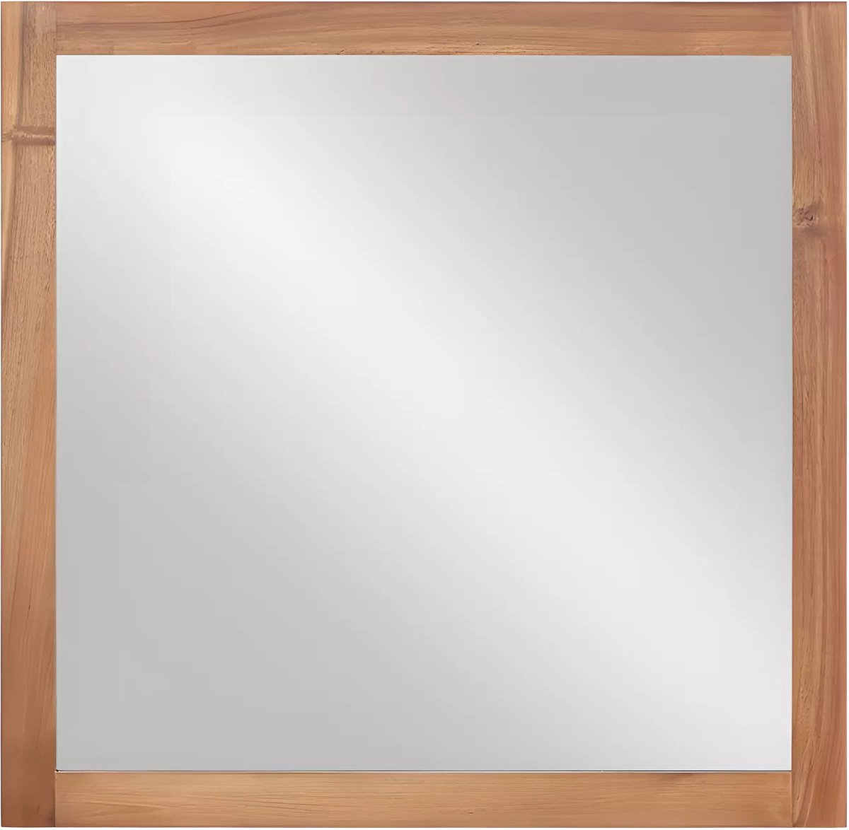 Vente-unique Vierkante spiegel met acacia houten lijst - 60 x 60 cm - SEPANG