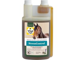 VITALstyle Stresscontrol - Paarden Supplementen - Ontspant Stressgevoelige Paarden Bij Spanning - Met o.a. Magnesium & Tryptofaan - 1 L