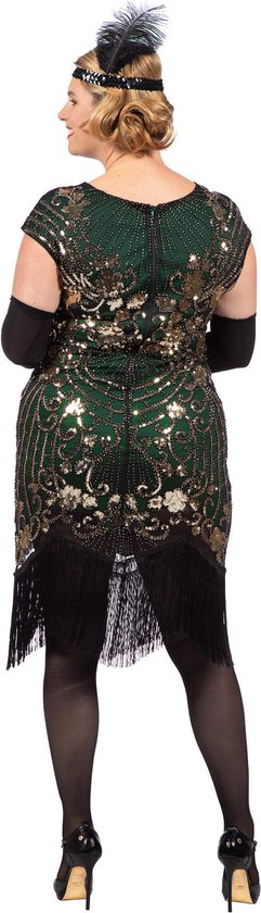 Wilbers & Wilbers - Costume de danseuse des années 1920 - Posh Daisy Green des années 1920 - Femme - Vert, Or - Taille 46 - Déguisements - Déguisements