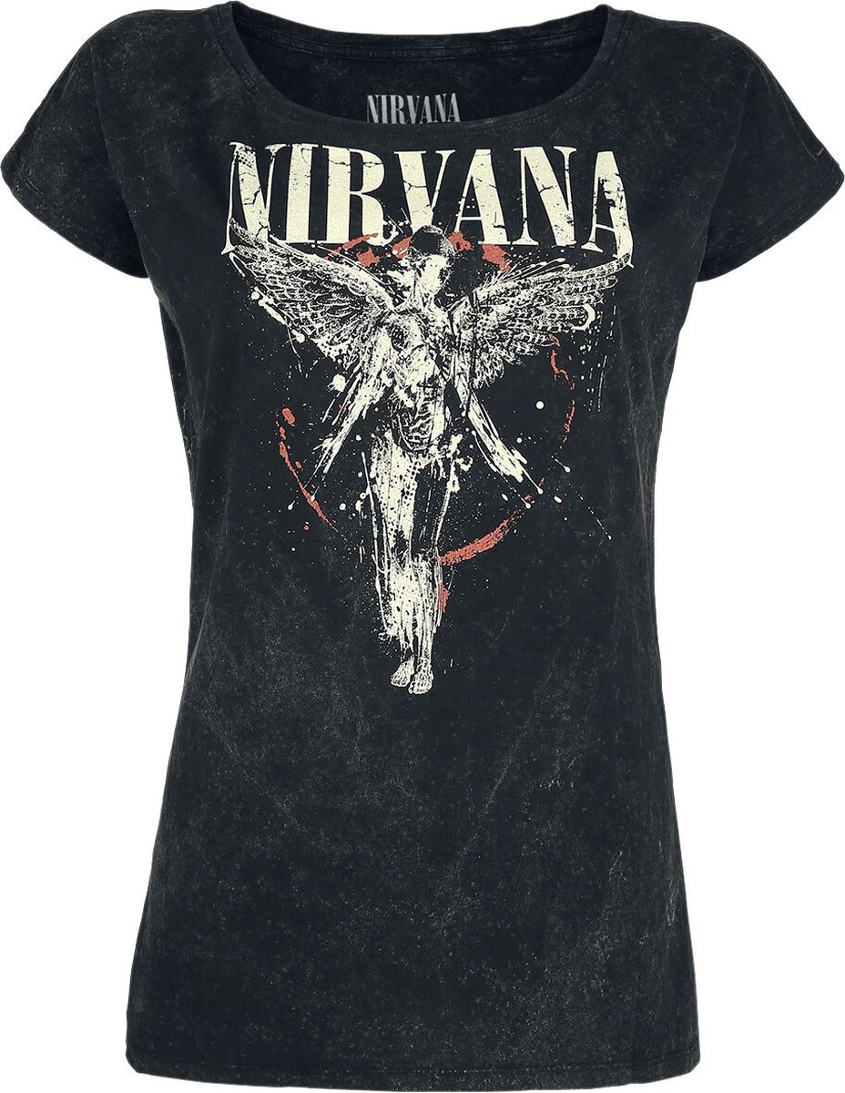 Nirvana Angel Dames T-shirt - houtskool - 3XL