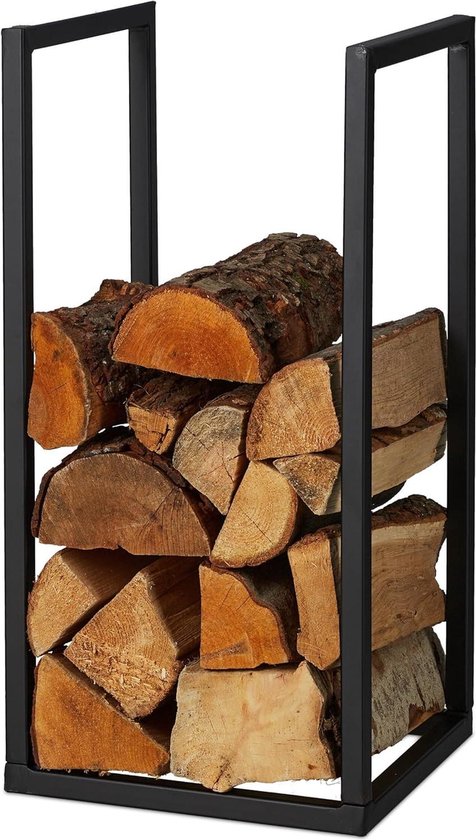 M MCombo Houtenrek voor buiten, open haard accessoires houtrek met 2 niveaus, brandhoutrek met waterdichte afdekking, 85 x 175,5 x 184,5 cm, 1213 (Natuur