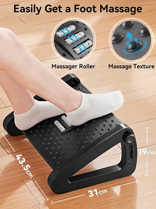 Blue Lion Lifestyle zachte verstelbare voetensteun met antislip