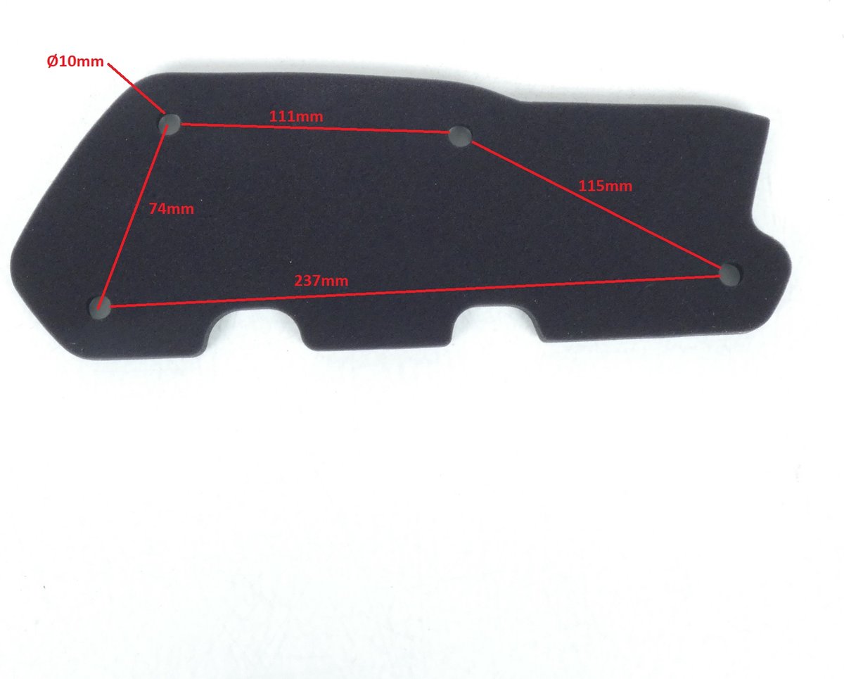 teknix luchtfilter voor peugeot 50 kisbee 2t scooter 2013 tot 2017 nieuw