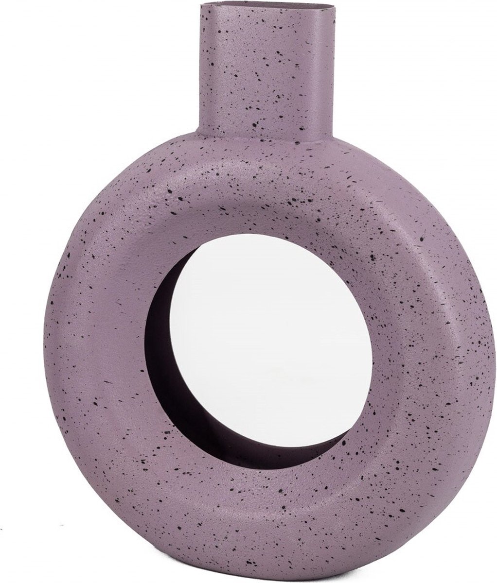 homebound by ky Metalen donut vaas lila dots | bloemenvaas Paars