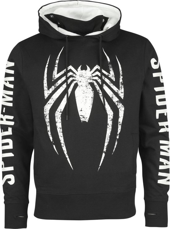 Sweat à capuche pour homme avec logo Spider-Man Game - Noir/Gris - L