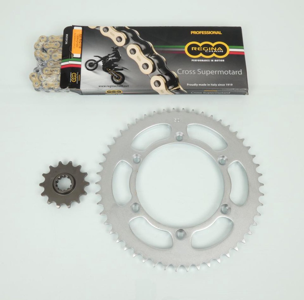 Kit chaîne Regina pour moto Husqvarna 310 TE 2010 à 2014 14x50 Pas 520 Neuf
