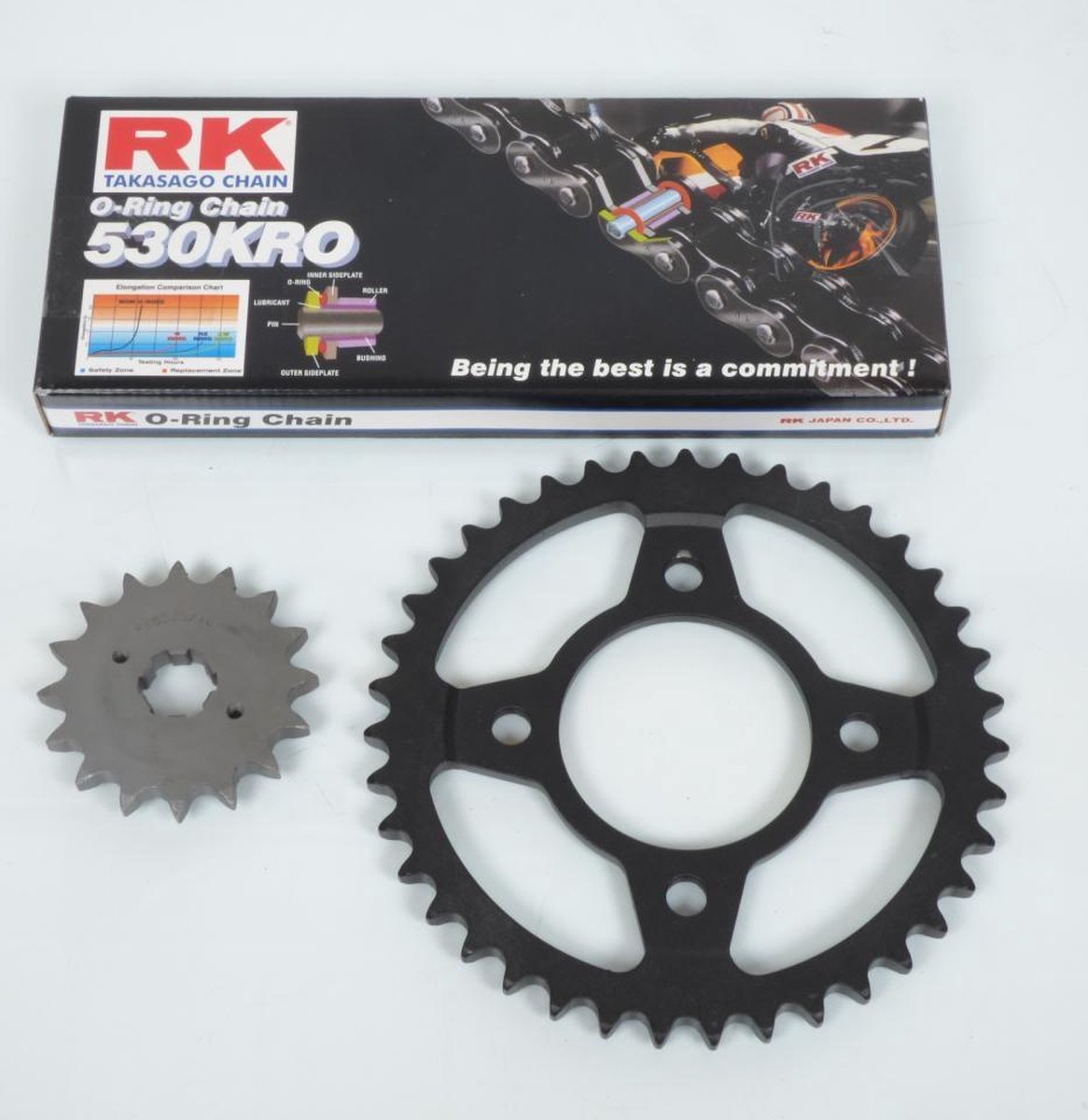 Kit chaîne France Equipement pour Moto Honda 650 Cb Custom 1980 à 1982 16X39 pas 530 / RC05 Neuf
