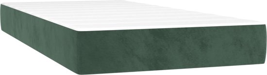 vidaXL Boxspring Fluweel Donkergroen 90x200 cm Boxspringbed - Fluweel Bed - Donkere Groene Bed - Tweepersoons Bed - Pocketed Veren Matras