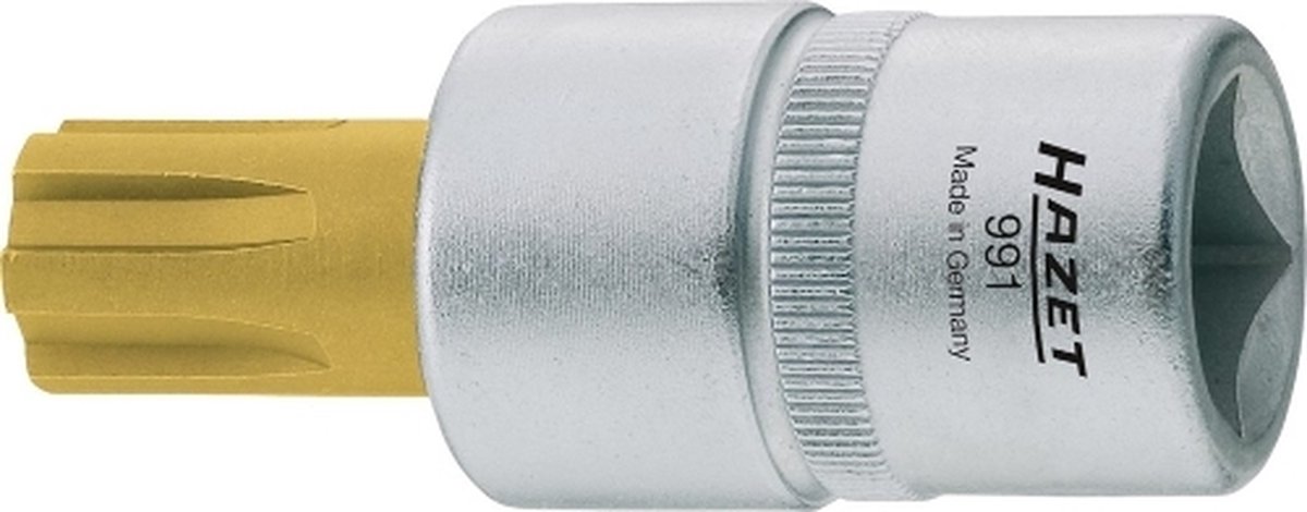 HAZET Dopsleutelbit 991-10 · 1/2 inch (12,5 mm) vierkant hol · Binnenspieprofiel Ribe-CV · SW M10