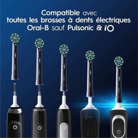 Oral-B Cross Action Pro - Opzetborstels - CleanMaximiser Technologie - Zwart - 4 Stuks