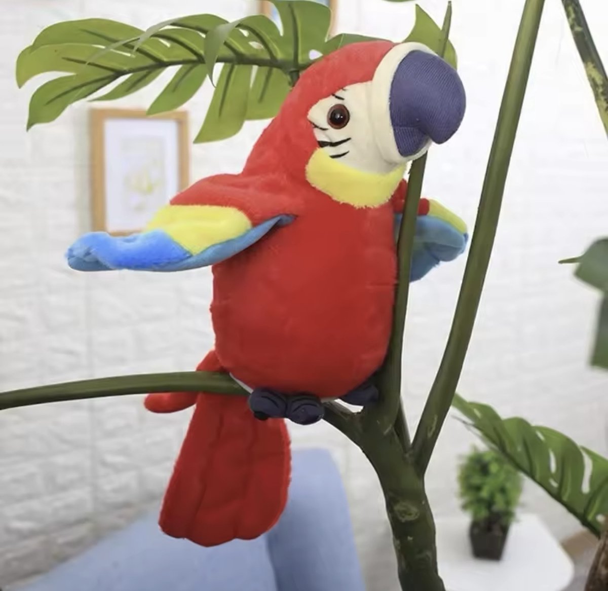 Pratende Papegaai Knuffel - Herhaalt Wat Je Zegt (2