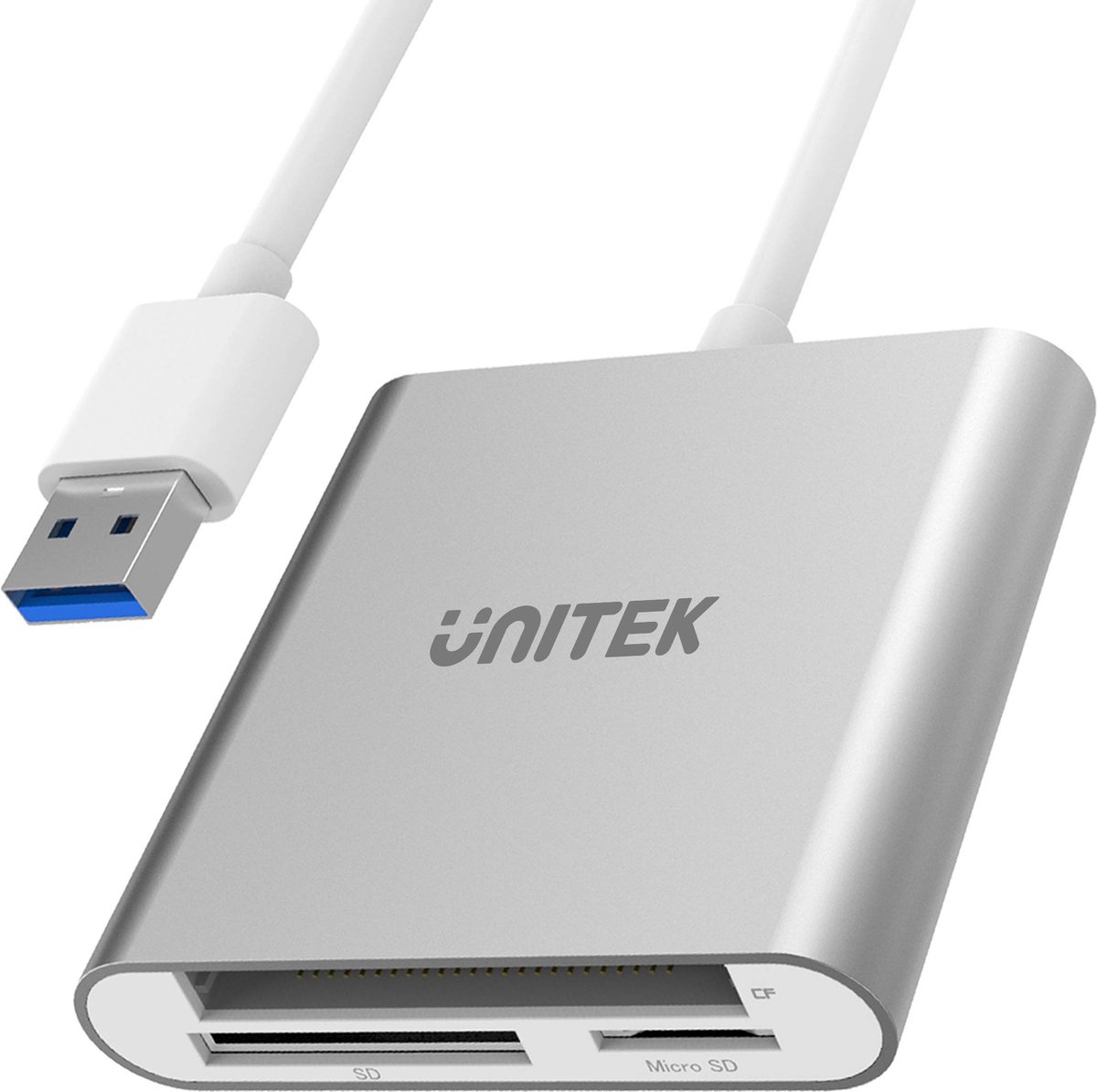 UNITEK Y-9313 geheugenkaartlezer USB 3.2 Gen 1 (3.1 Gen 1) Zilver