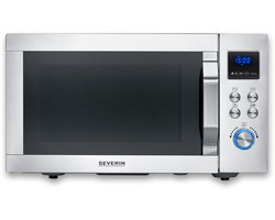 Severin MW 7918 CrispyWave Magnetron – 4-in-1 – Grill – Heteluchtfriteuse – Oven – 230°C – Pizzaplaat – RVS