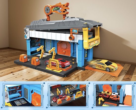 2-in-1 Racebaanset - Speelmat, Racebaan en Opslagdoos - Inclusief 2 Metalen Auto's - Educatief Speelgoed voor Jongens en Meisjes vanaf 3 Jaar van Merkloos — afbeelding 3