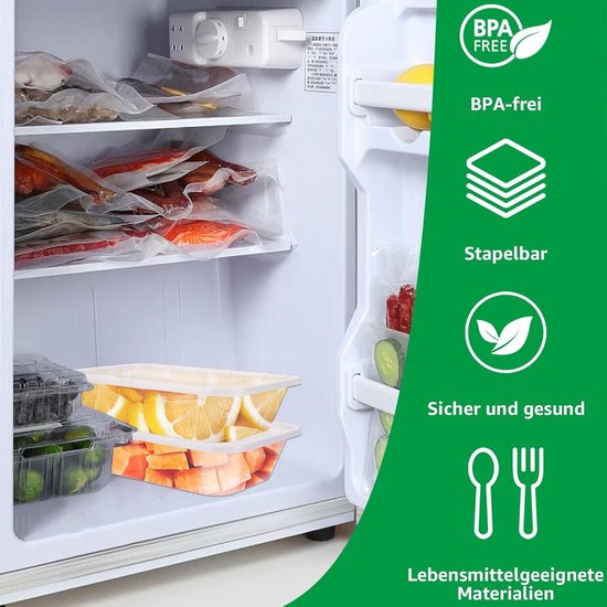 AYSYR 12 stuks vriesdozen PP-materiaal, 160 ml, kleine dozen met deksel, plastic, herbruikbaar, vriescontainers verzegeld, snackdozen, stapelbaar, vershouddozen voor magnetron, vriezer