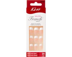 foto van KISS Salon French Acrylnagels – Kant-en-klare manicure zonder droogtijd – Waterdicht – 24 Stuks