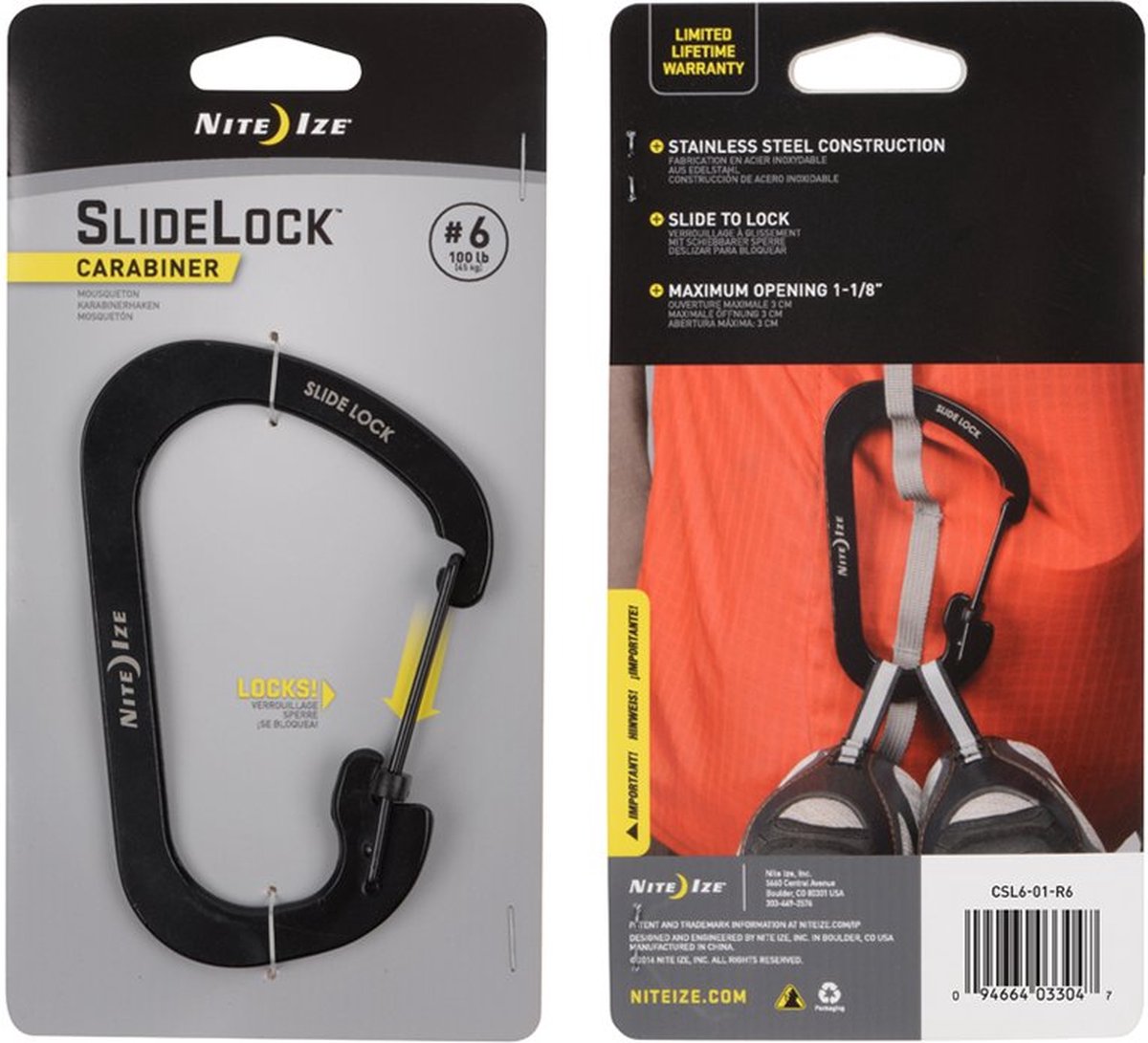 NITE IZE SLIDELOCK CARABINER STAINLESS STEEL