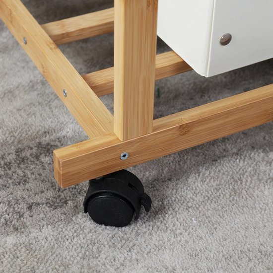 en.casa] Bamboe kledingrek Iitti 159x60x45 cm houtkleurig en wit