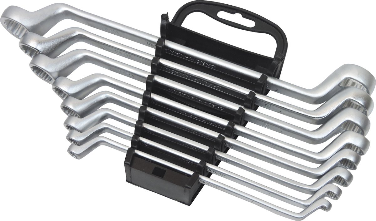 FAMEX 10154-8 ringsleutelset set van 8 chroom vanadium stalen dubbele ringsleutels - 8 stuks