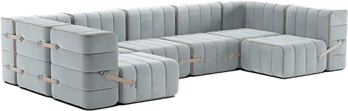 ambivalenz modulaire bank curt – 15 modules – barcelona – licht blauw